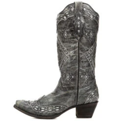 Corral Boots Corral Ladies Brandy Grey Black& Silver Glitter Inlay Boots A2963 -Corral Boots Store 5 min 5877da2c 7178 4c85 b09d ded884061de6