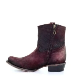 Corral Boots Corral Ladies Wine Red Lamb Round Toe Shortie Ankle Boots C3416 -Corral Boots Store 57 47d7a596 f6bb 4857 a057 aee3418da65b