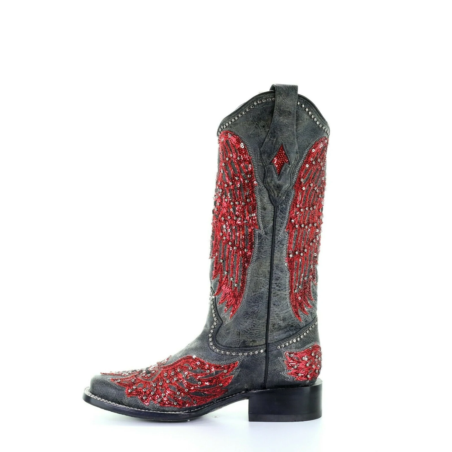 Corral Ladies Black & Red Wings, Cross Overlay & Studs Boots A3744 Corral Boots Corral Ladies Black & Red Wings, Cross Overlay & Studs Boots A3744 -Corral Boots Store 57 fc21019d edd2 439f a3c7 1f4d74302bdb