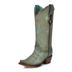 Corral Boots Lds Turquoise Laser & Embroidery Boot - C3870