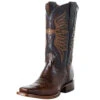 Corral Boots Tan Brown Overlay & Embroidery/Studs Sq Toe - J8009