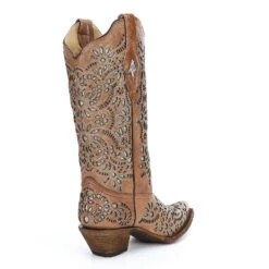 Corral Boots Corral Ladies Josefina Brown Glitter Inlay Boots A3352 -Corral Boots Store A3352 3