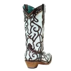 Corral Boots Corral Ladies Sky Blue Inlay And Studded Western Boots C3460 -Corral Boots Store A3460 3