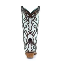 Corral Boots Corral Ladies Sky Blue Inlay And Studded Western Boots C3460 -Corral Boots Store A3460 4