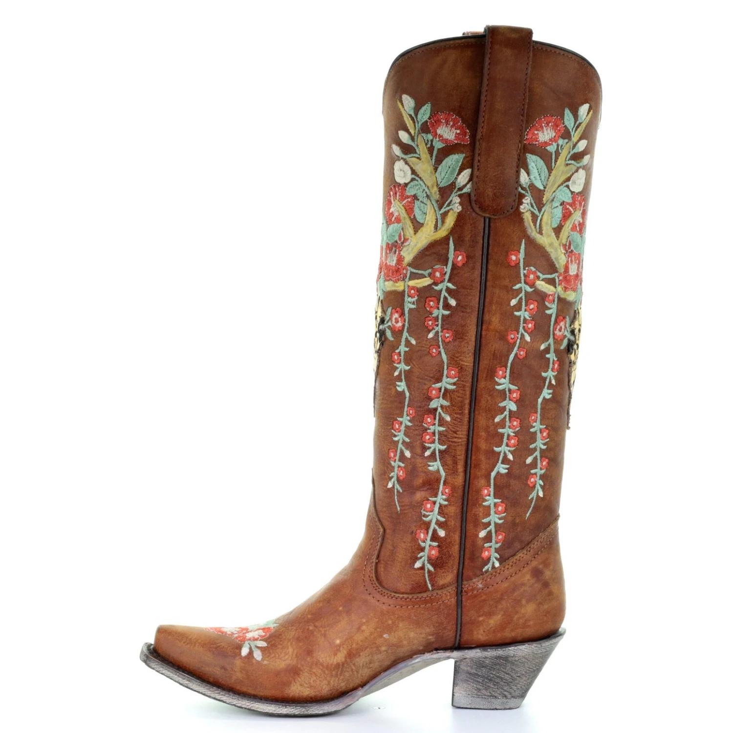 Corral Ladies Juliet Tan Deer Skull Floral Embroidery Boots A3620 Corral Boots Corral Ladies Juliet Tan Deer Skull Floral Embroidery Boots A3620 -Corral Boots Store A3620 5
