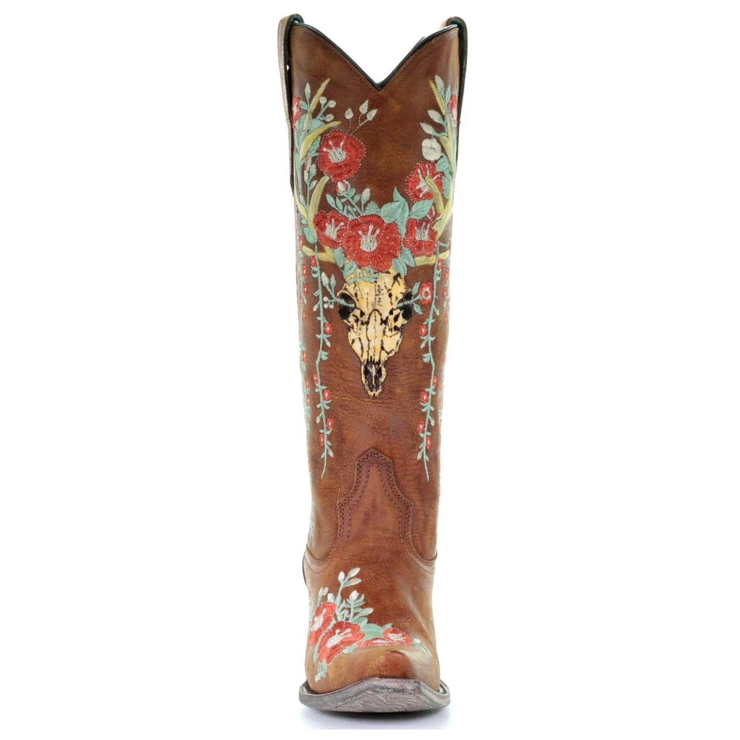 Corral Ladies Juliet Tan Deer Skull Floral Embroidery Boots A3620 Corral Boots Corral Ladies Juliet Tan Deer Skull Floral Embroidery Boots A3620 -Corral Boots Store A3620 6