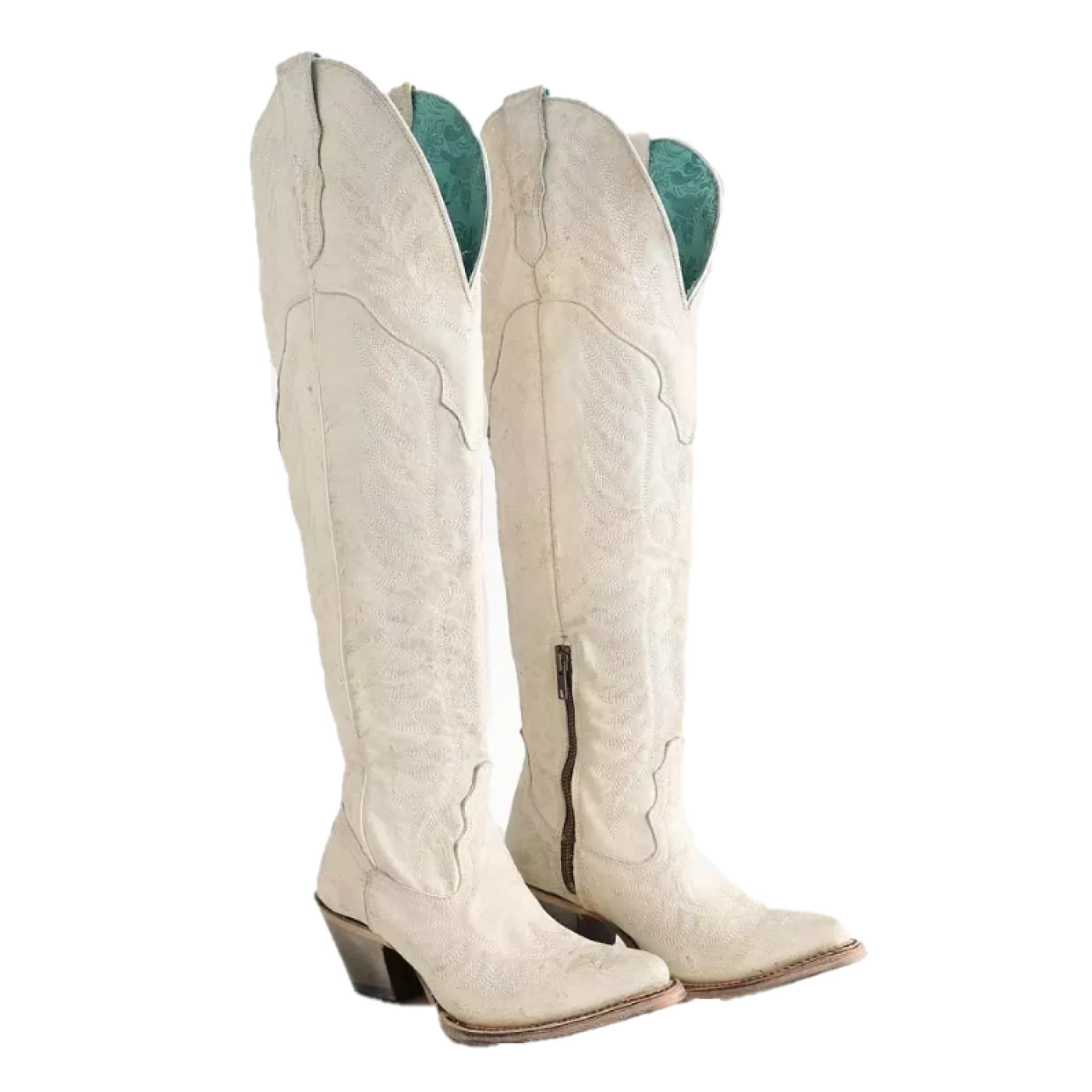 Corral Ladies Over The Knee Distressed White Western Boots A4311 Corral Boots Corral Ladies Over The Knee Distressed White Western Boots A4311 -Corral Boots Store A4311
