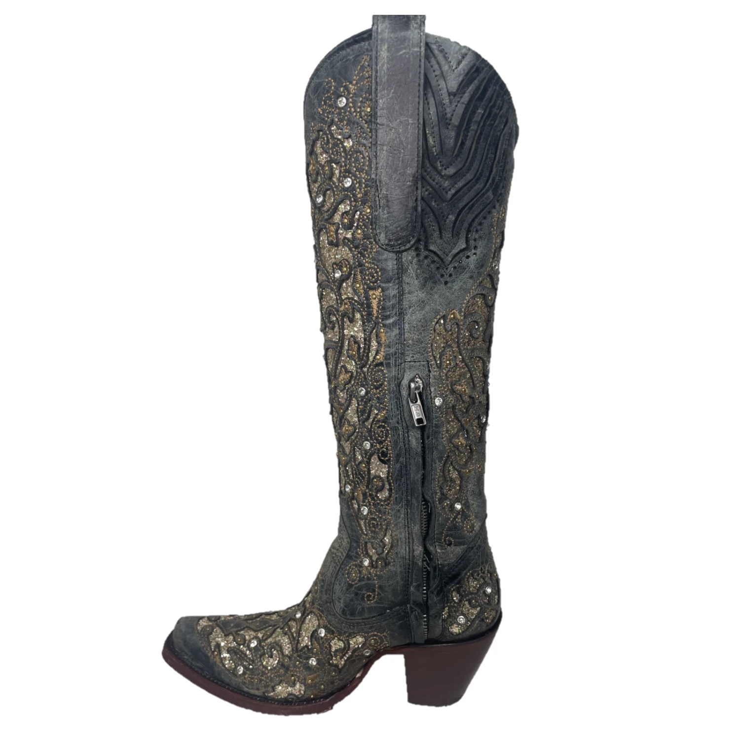 Corral® Ladies Embroidered Studded Inlay Distressed Black Snip Toe Boots A4344 Corral Boots Corral® Ladies Embroidered Studded Inlay Distressed Black Snip Toe Boots A4344 -Corral Boots Store A4344c