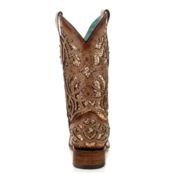 Corral Boots Corral Ladies Marsha Square Orix Glittered Inlay & Studs Boots C3275 -Corral Boots Store C3275 2