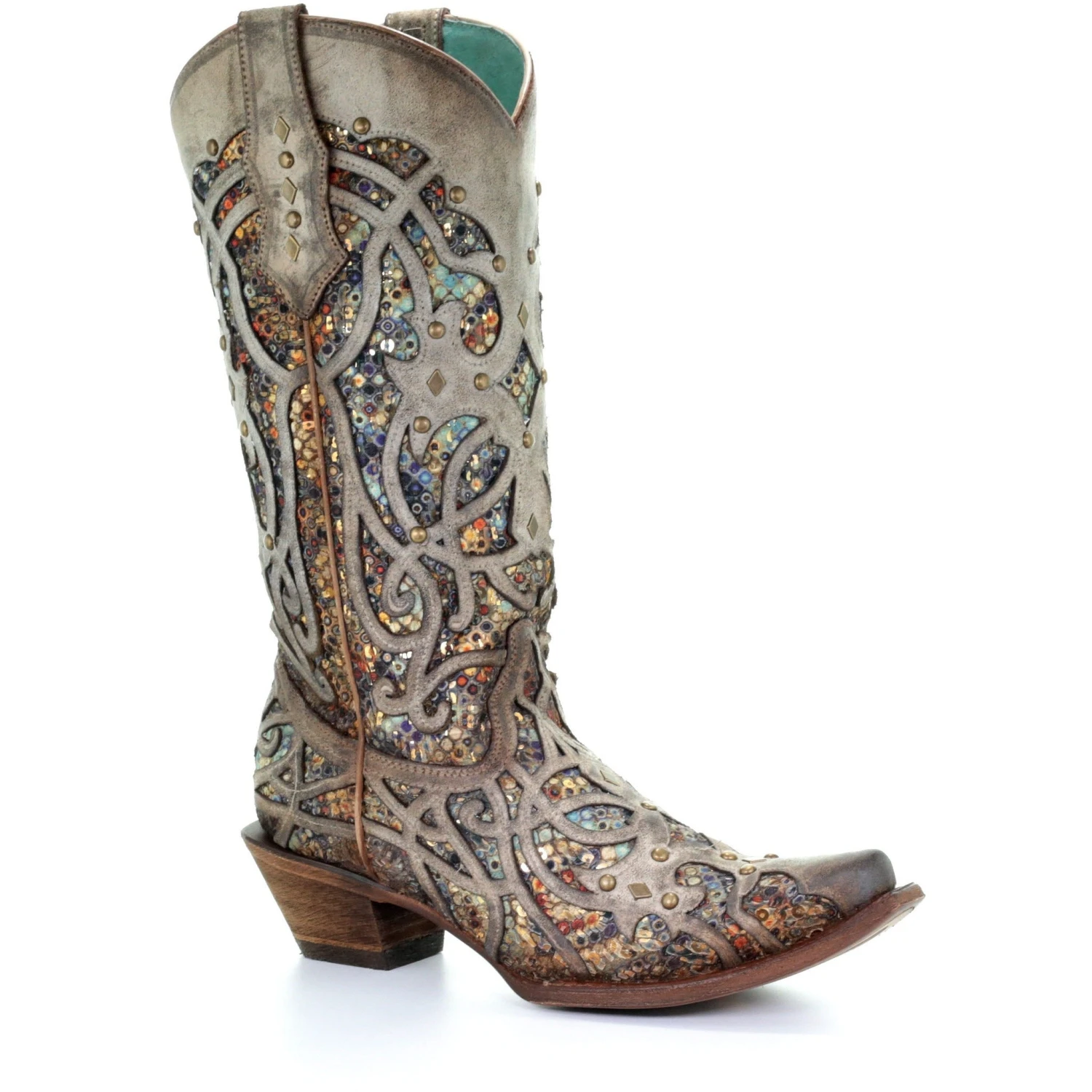 Women’s Corral Glitter Inlay Western Boots Handcrafted Brown Corral Boots Women’s Corral Glitter Inlay Western Boots Handcrafted Brown -Corral Boots Store C3409