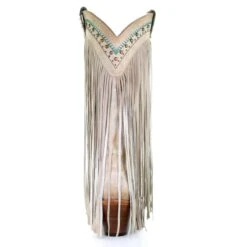 Corral Boots Corral Ladies Bone Multicolor Crystal And Fringe Snip Toe Boots C3424 -Corral Boots Store C3424 2