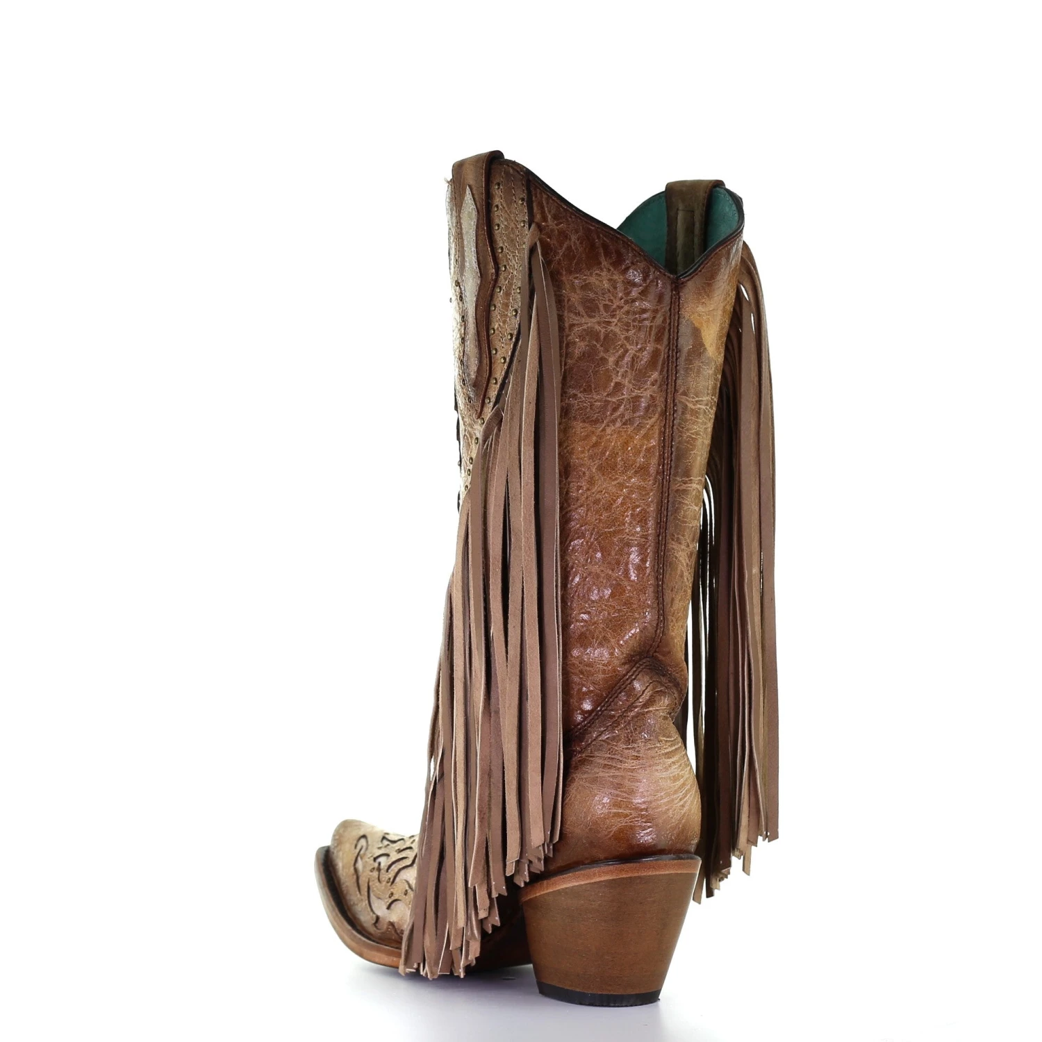 Corral Ladies Saddle Brown Lamb Inlay Embroidery & Fringe Boots C3766 Corral Boots Corral Ladies Saddle Brown Lamb Inlay Embroidery & Fringe Boots C3766 -Corral Boots Store C3766 ALTA09