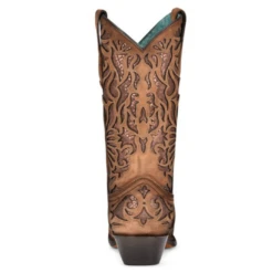 Corral Boots Corral® Ladies Shedron Inlay Snip Toe Brown Western Boots C3813 4 Corral Boots Corral® Ladies Shedron Inlay Snip Toe Brown Western Boots C3813 -Corral Boots Store C3813 3