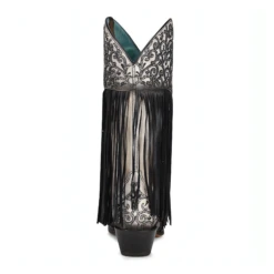 Corral Boots Corral® Ladies Black & White Overlay Fringed Boots C3877 -Corral Boots Store C3877C