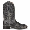 Corral Boots Men's Black Alligator Inlay & Embr. Wide SQ Toe - A4174