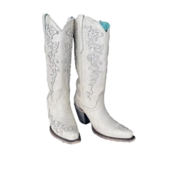 Corral Boots Corral® Ladies "Anna" White Python Overlay & Embroidery Wedding Boots A4357 -Corral Boots Store Myproject 2023 04 14T090502.876