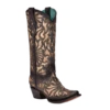 Corral Boots Corral Ladies Embroidery With Black & Gold Inlay Western Boots C3814