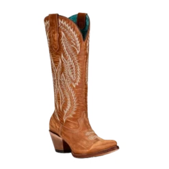 Corral Boots Corral Ladies Embroidery Golden Brown Western Tall Boots A4216