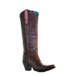 Corral Boots Corral Ladies Brown Python Full Exotic Tall Top Boots A4070