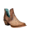 Corral Boots Corral Ladies Embroidery Brown Studded Bootie Z2002