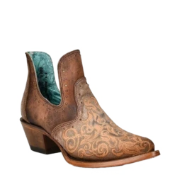Corral Boots Corral Ladies Embroidery Brown Studded Bootie Z2002