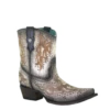 Corral Boots Corral Ladies Grey Fur Laser & Studs Shortie Boots C3638