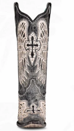 Corral Boots Lds Black Cross & Wings Overlay & Studs -A4232 -Corral Boots Store Screen20Shot202022 06 2020at2012.26.5020PM 66001.1655743211