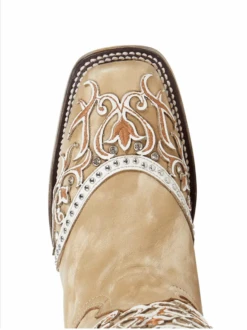 Corral Boots Lds White Overlay & Embr. & Studs SQ Toe - A4165 -Corral Boots Store Screen20Shot202022 12 0120at2011.37.3720AM 00629.1669916424