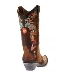 Corral Boots Corral Ladies Lindsey Chocolate Lamb Floral Embroidered Boot A3597 -Corral Boots Store a3597 1
