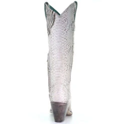 Corral Boots Corral Ladies Natural Python Zipper Tall Top Boots A3789 -Corral Boots Store a3789back