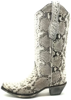 Corral Boots Corral Women's Python Cowgirl Boots - Natural -Corral Boots Store a3798 side 61214.1586578336