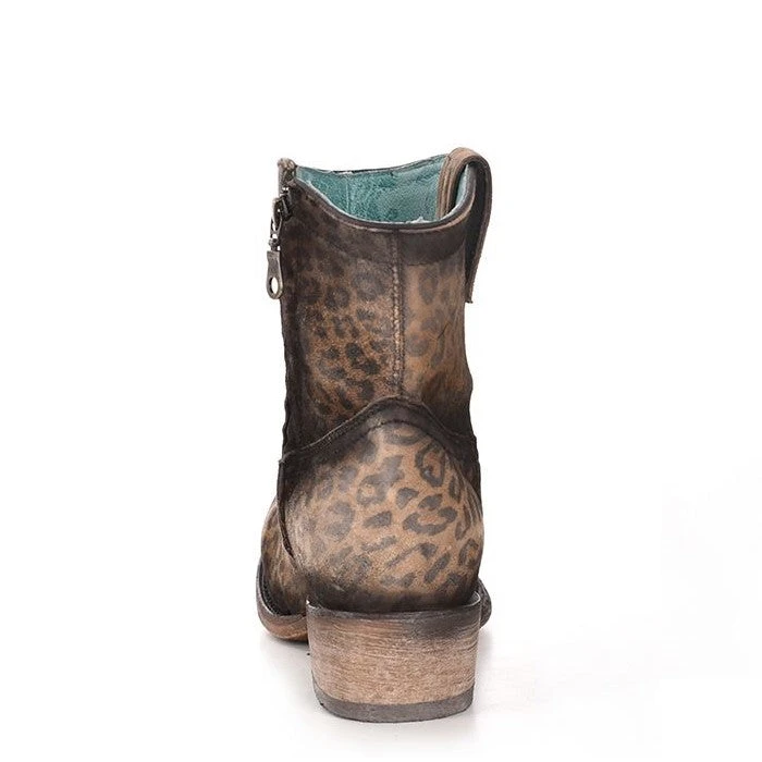 Corral Ladies Brown Leopard Print Round Toe Booties C3627 Corral Boots Corral Ladies Brown Leopard Print Round Toe Booties C3627 -Corral Boots Store c3627 3
